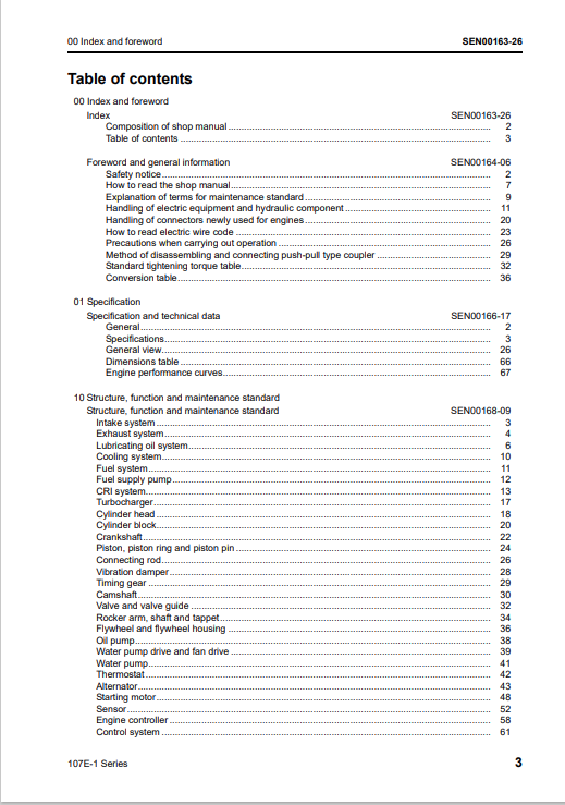Komatsu SAA6D107E-1DD Technical Engine Shop Manual PDF
