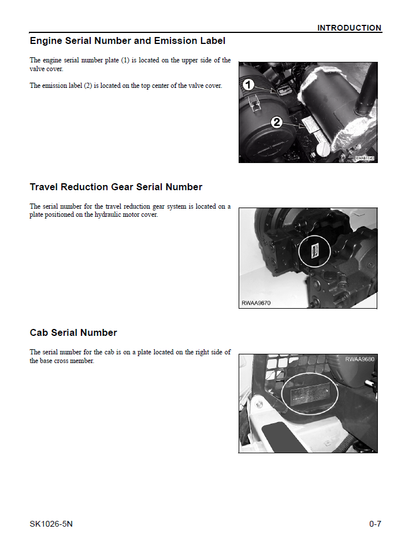 Komatsu SK1026-5N Skid-Steer Loader PDF Manual CEAM014301