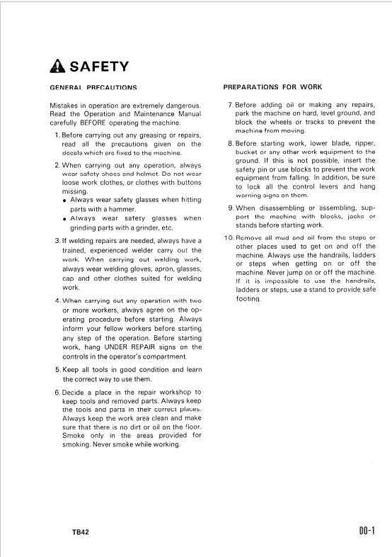 Komatsu TB42 Engine Technical Shop & Repair Manual