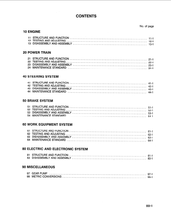 Komatsu WA120-1LC Heavy Equipment Wheel Loader Repair Manual CEBMW16040