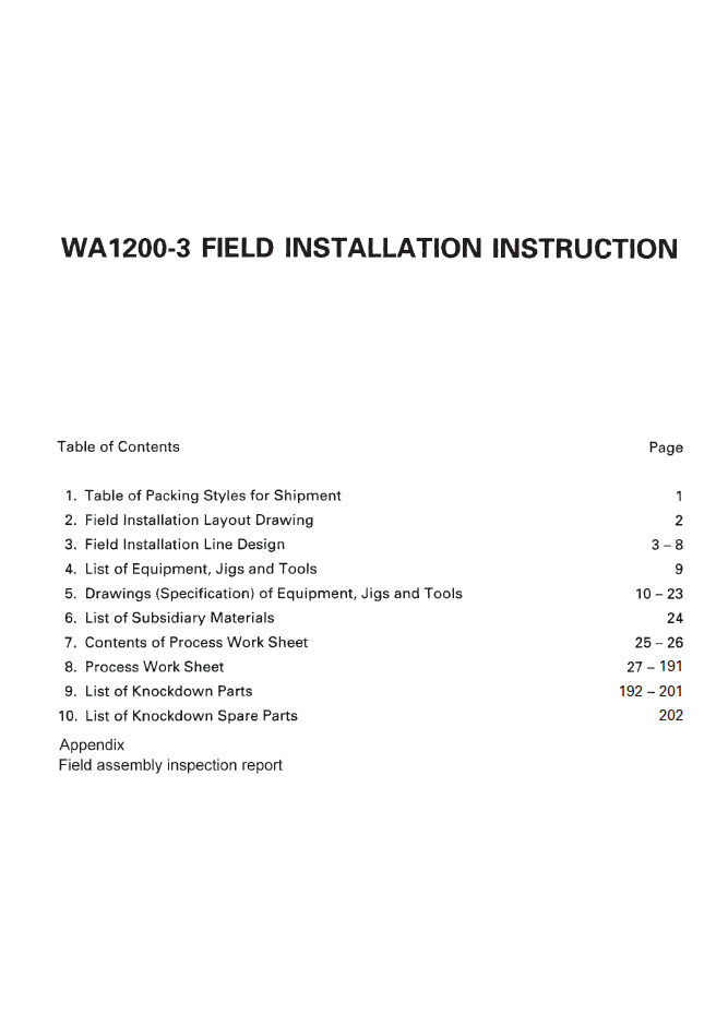 Komatsu WA1200-3 Large Wheel Loader Field Assembly Procedure (GEN00011-04)