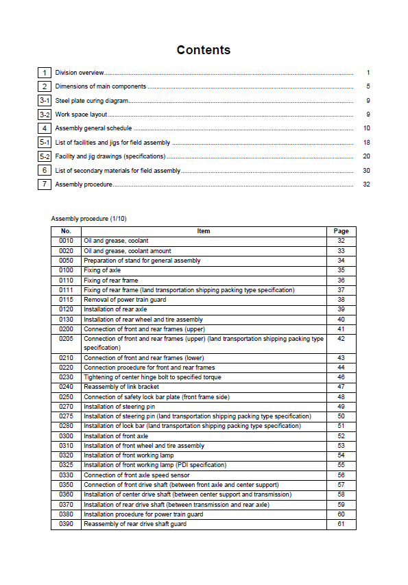 Komatsu WA1200-6 Heavy Equipment Assembly Instruction Manual