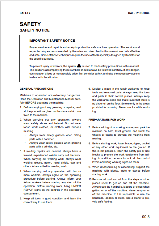 Komatsu WA150-5 Loader Shop & Maintenance Manual PDF