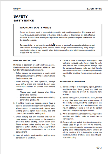 Komatsu WA150-5 Loader Shop & Maintenance Manual PDF