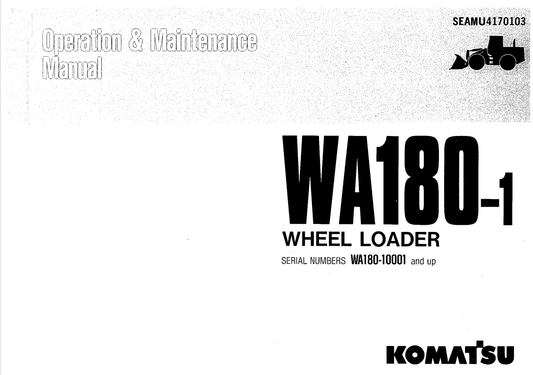 Komatsu WA180-1 Wheel Dozer Operation & Maintenance Manual PDF