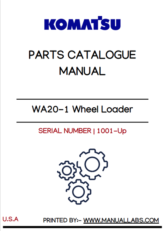 Komatsu WA20-1 Wheel Loader Parts Manual S/N 1001-UP