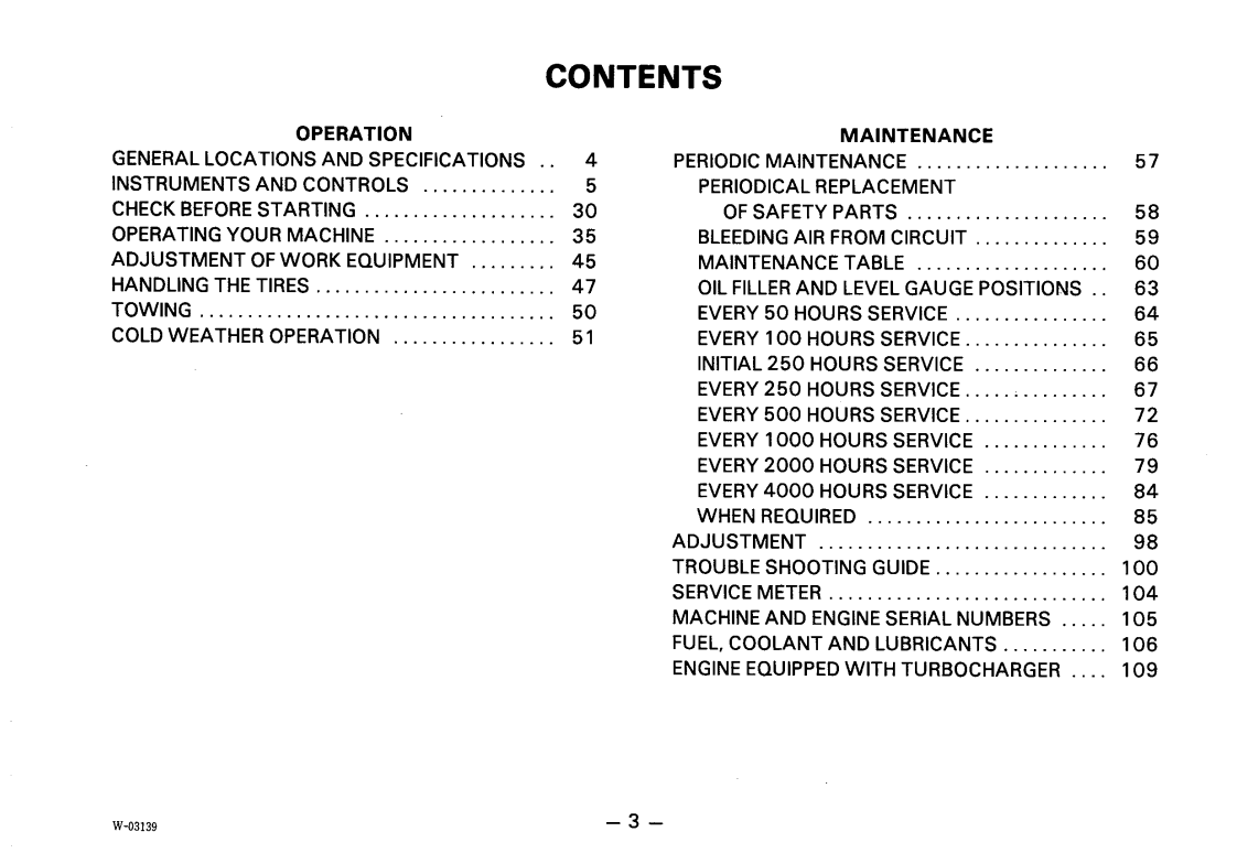 Komatsu WA200-1 Operation & Maintenance Manual 10001-UP PDF