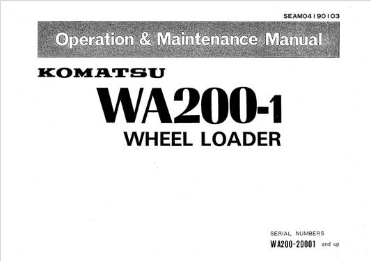 Komatsu WA200-1 Wheel Dozer Operation & Maintenance Manual PDF