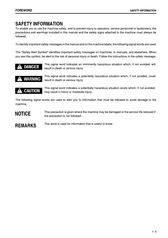 Komatsu WA200-6 Operation & Maintenance Manual 70001-UP PDF