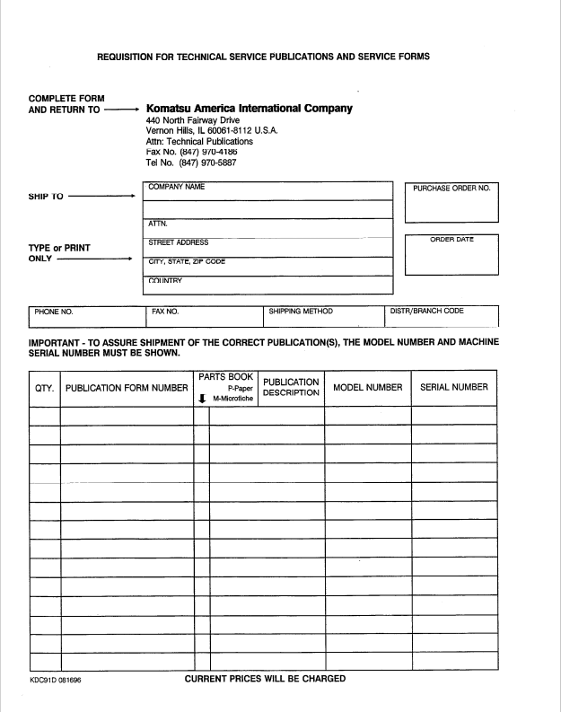 Komatsu WA250-1LC Workshop and Maintenance Manual