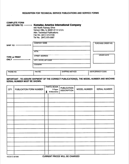 Komatsu WA250-1LC Workshop and Maintenance Manual