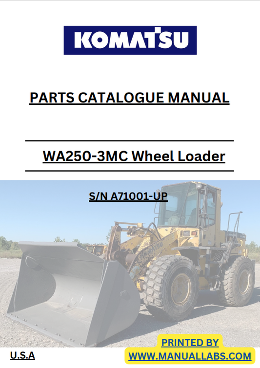 Komatsu WA250-3MC Wheel Loader Parts Manual S/N A71001-UP