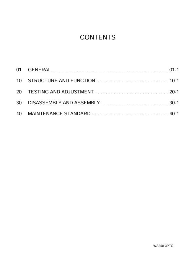 Komatsu WA250-3 Shop Repair & Maintenance Manual – CEBM001801