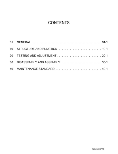 Komatsu WA250-3 Shop Repair & Maintenance Manual – CEBM001801