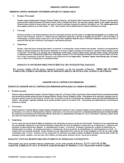 Komatsu WA250-5L Operation and Maintenance Manual CEAM011301