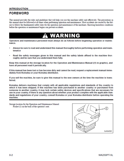 Komatsu WA250PT-5L Wheel Loader Operation Guide CEAM011402