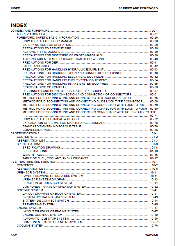 Komatsu WA270-8 Technical Workshop Manual – CEBM031301
