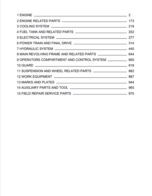 Komatsu WA270-8 Wheel Loader Parts Catalogue S/N A28001-UP PDF