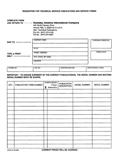 Komatsu WA320-1LC Operation and Maintenance Manual CEADW19021