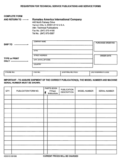 Komatsu WA320-3 Heavy Equipment Repair Manual CEBMW19071