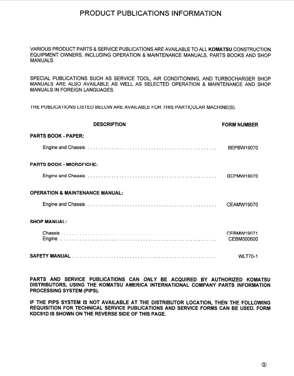 Komatsu WA320-3 Workshop and Maintenance Manual
