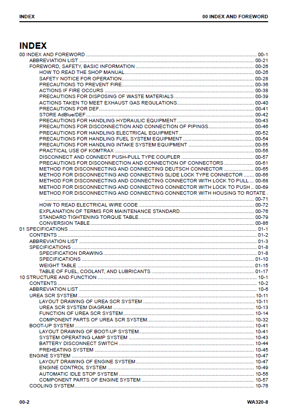 Komatsu WA320-8 Technical Workshop Manual – CEBM031202