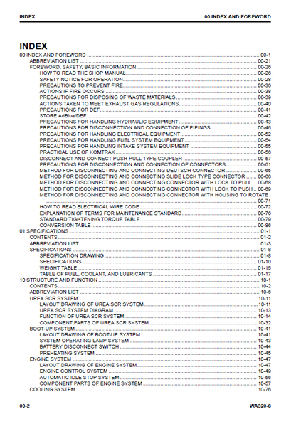 Komatsu WA320-8 Technical Workshop Manual – CEBM031202