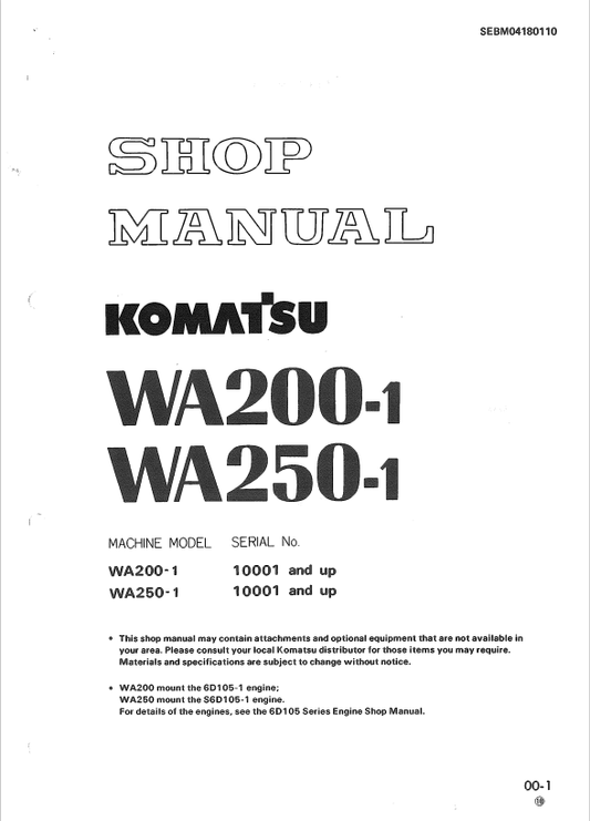 Komatsu WA380-5H Wheel Loader Shop Manual SN H50051-UP PDF