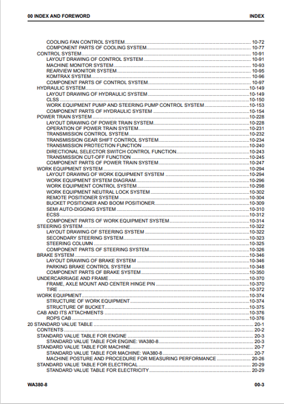 Komatsu WA380-8 Wheel Loader Repair & Maintenance Manual PDF