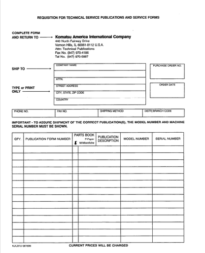 Komatsu WA420-1LC Workshop and Maintenance Manual