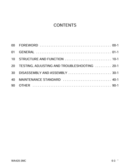 Komatsu WA420-3MC Service and Repair Manual | CEBM003502