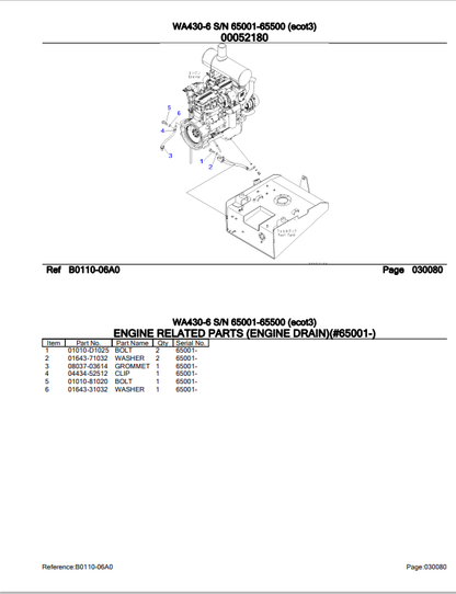 Komatsu WA430-6 Wheel Loader Repair & Service Manual PDF