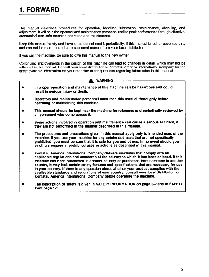 Komatsu WA450-3 Wheel Loader Operating Guide CEAM000202