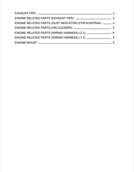 Komatsu WA450-6 Wheel Loader Parts Manual S/N 66001-UP