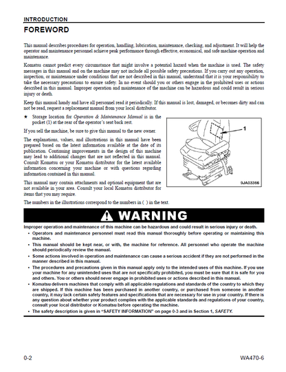 Komatsu WA470-6 Wheel Loader Operation Guide CEAM009204