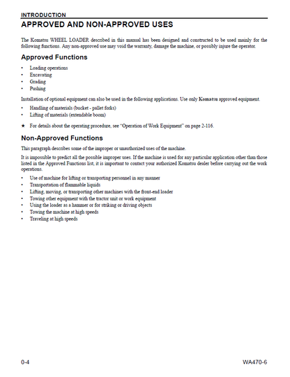 Komatsu WA470-6 Wheel Loader PDF Manual CEAM009204