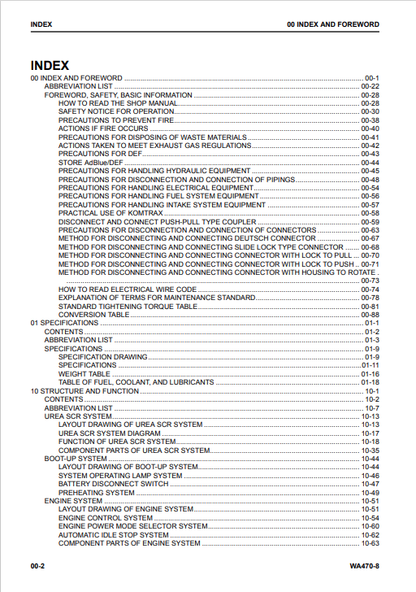 Komatsu WA470-8 Service & Repair Manual SEN06514-08 PDF