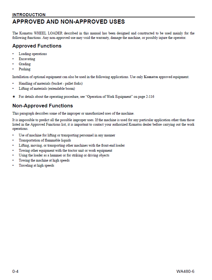Komatsu WA480-6 Wheel Loader Maintenance Manual CEAM018404