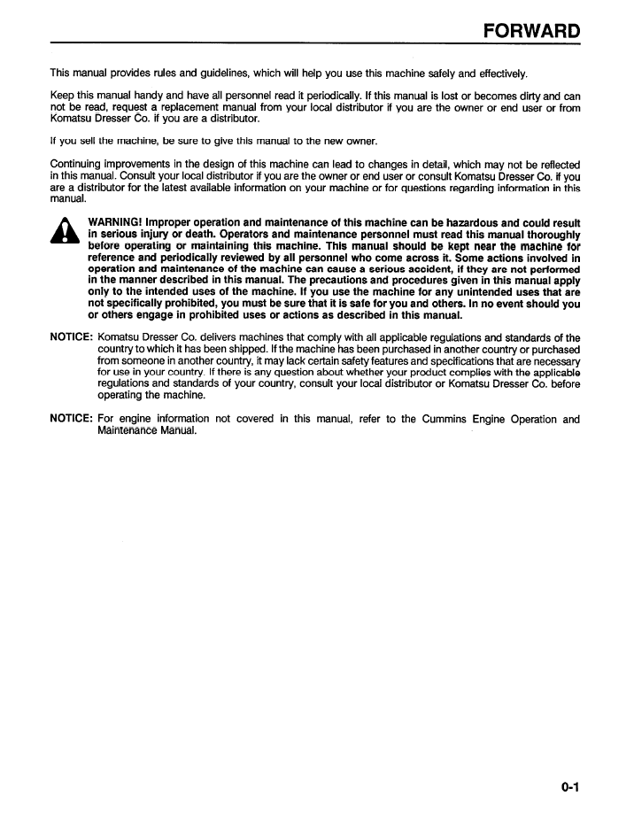 Komatsu WA500-1LC Operation and Maintenance Manual CEADW25050