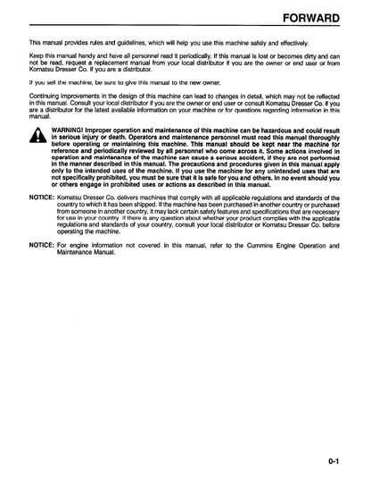 Komatsu WA500-1LC Operation and Maintenance Manual CEADW25050