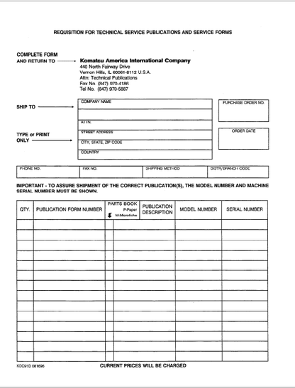 Komatsu WA500-1LC Workshop and Maintenance Manual