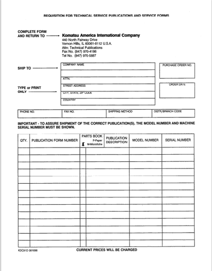 Komatsu WA500-1L Workshop and Maintenance Manual