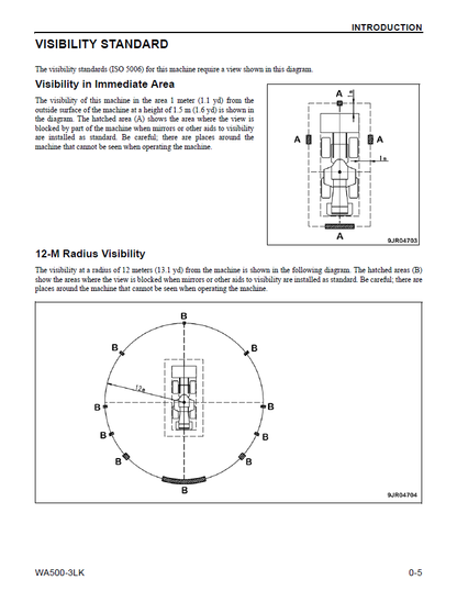 Komatsu WA500-3LK Wheel Loader Operating Instructions Manual CEAM008102