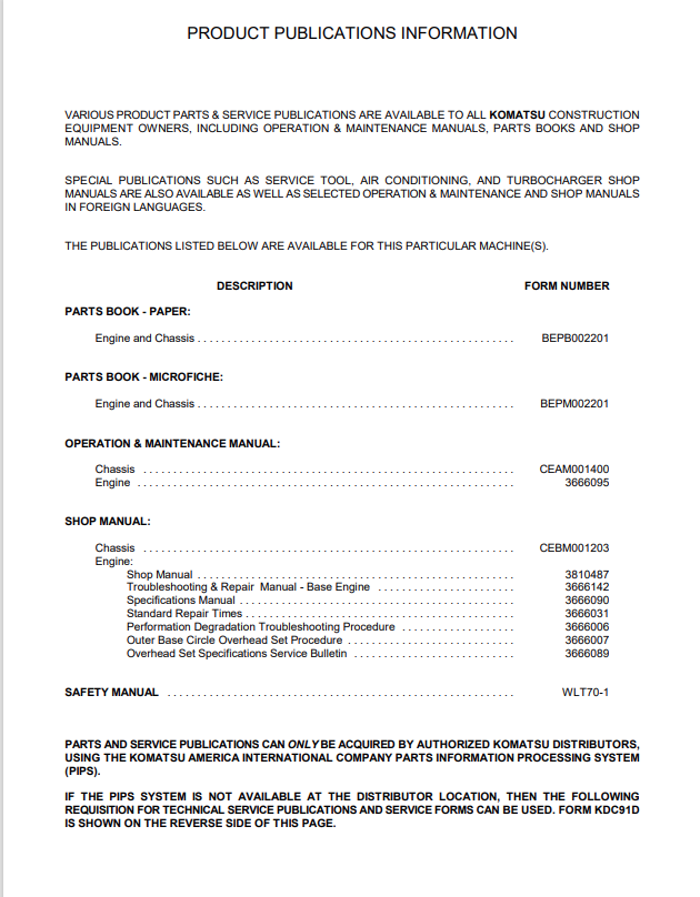 Komatsu WA500-3 Workshop and Maintenance Manual