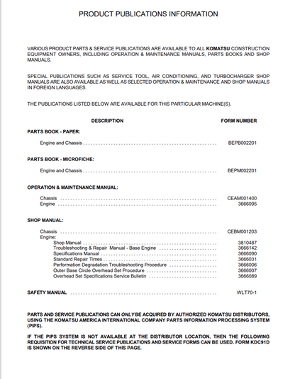 Komatsu WA500-3 Workshop and Maintenance Manual