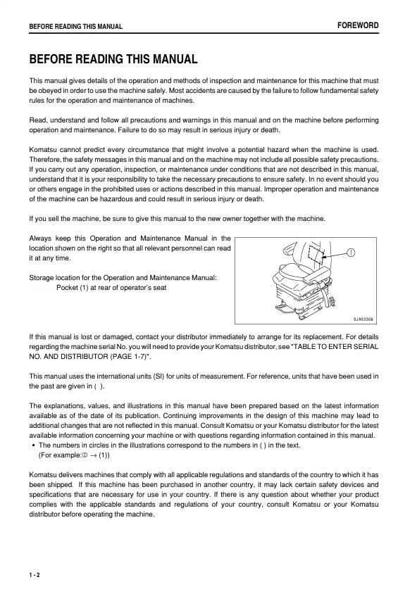Komatsu WA500-6R Wheel Loader Operator and Maintenance Guide | PEN00501-00