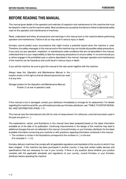 Komatsu WA500-6R Wheel Loader Operator and Maintenance Guide | PEN00501-00