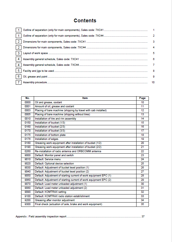 Komatsu WA500-8 Wheel Loader Assembly Instructions PDF