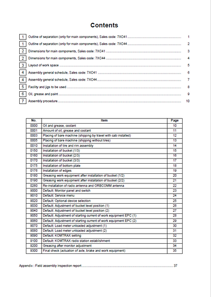 Komatsu WA500-8 Wheel Loader Assembly Instructions PDF