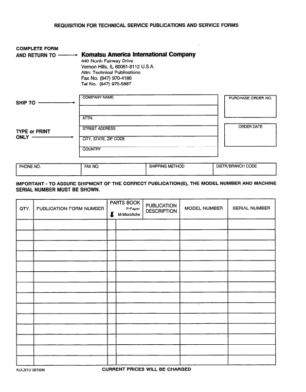 Komatsu WA600-1LC Workshop and Maintenance Manual
